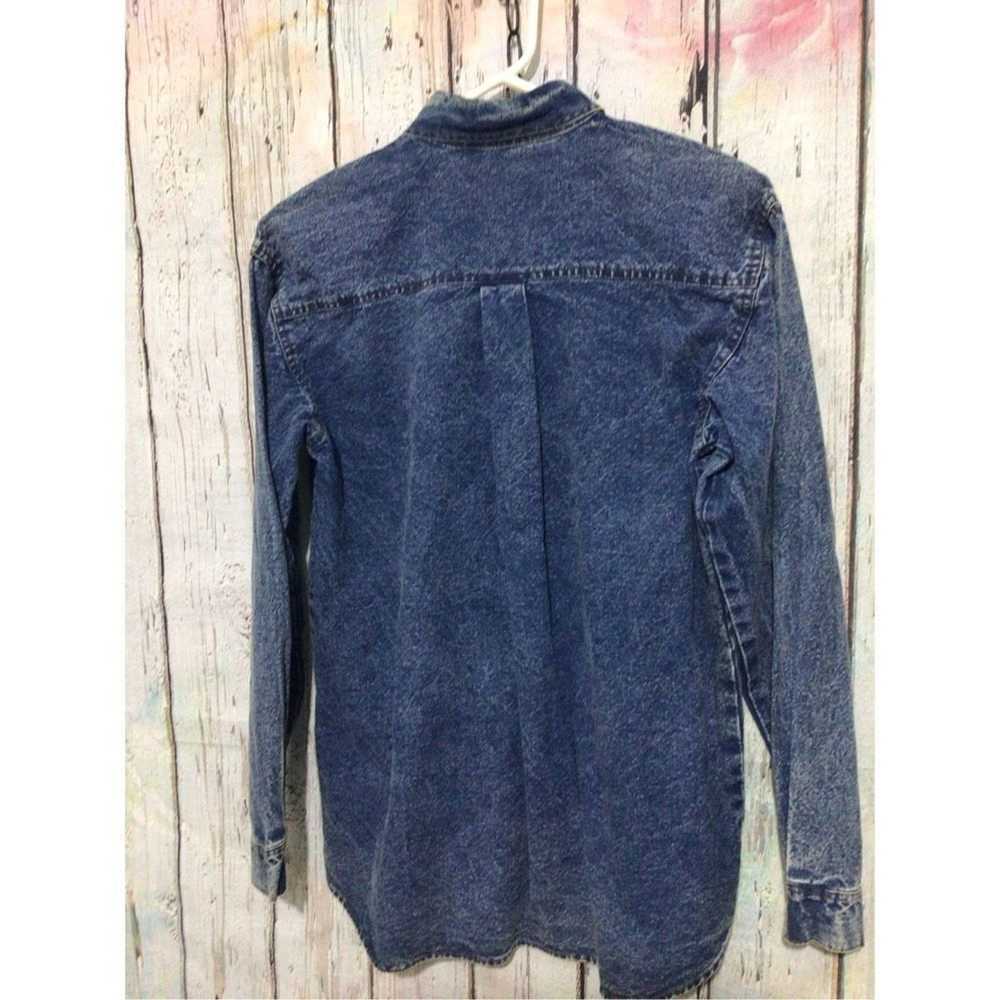 Vintage Vintage 80’s Denim Shirt “Pret” Bling Den… - image 9