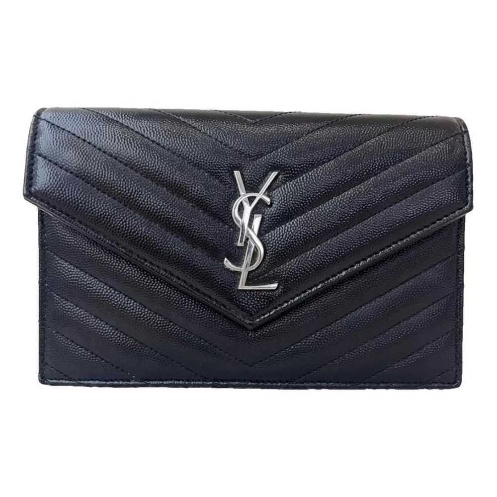 Saint Laurent Portefeuille enveloppe leather cros… - image 1