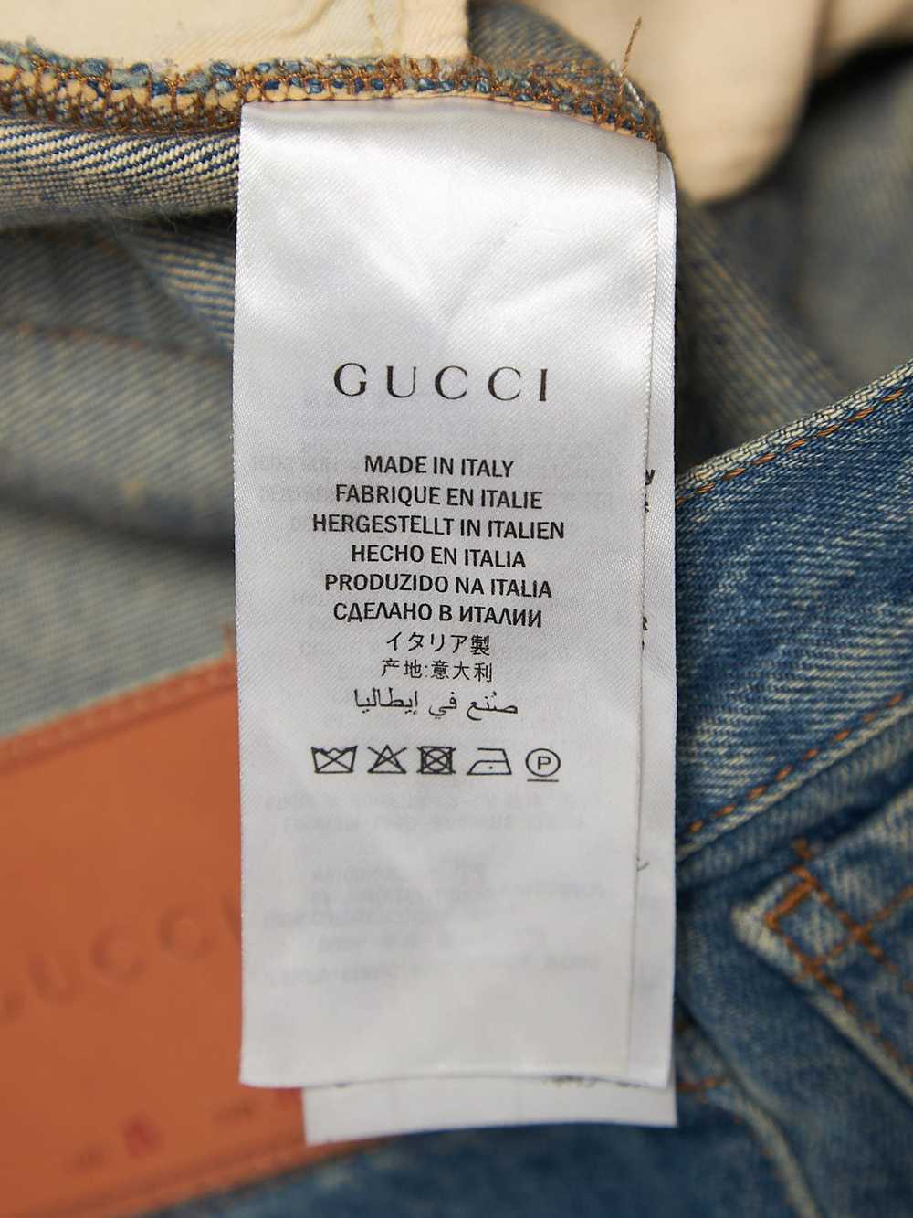 Gucci Blue Faded Denim Cotton Jeans - image 4