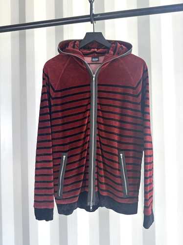 Jean Paul Gaultier Velour Full Zip Hoodie Striped