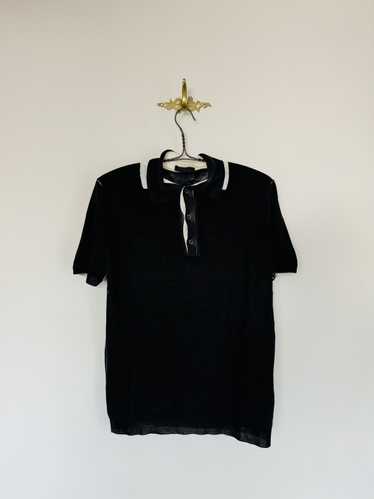 Prada Prada Black knit Polo w/white contrast overy