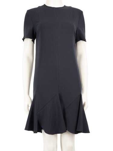 Victoria Beckham VVB Navy Pleated Detail Mini Dres