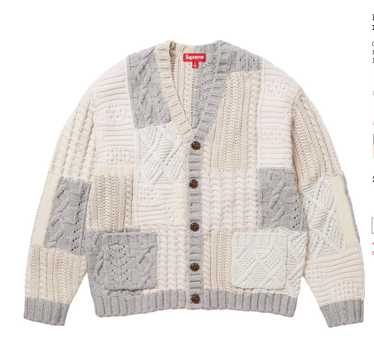 Supreme Patchwork Cable Knit Cardigan - image 1