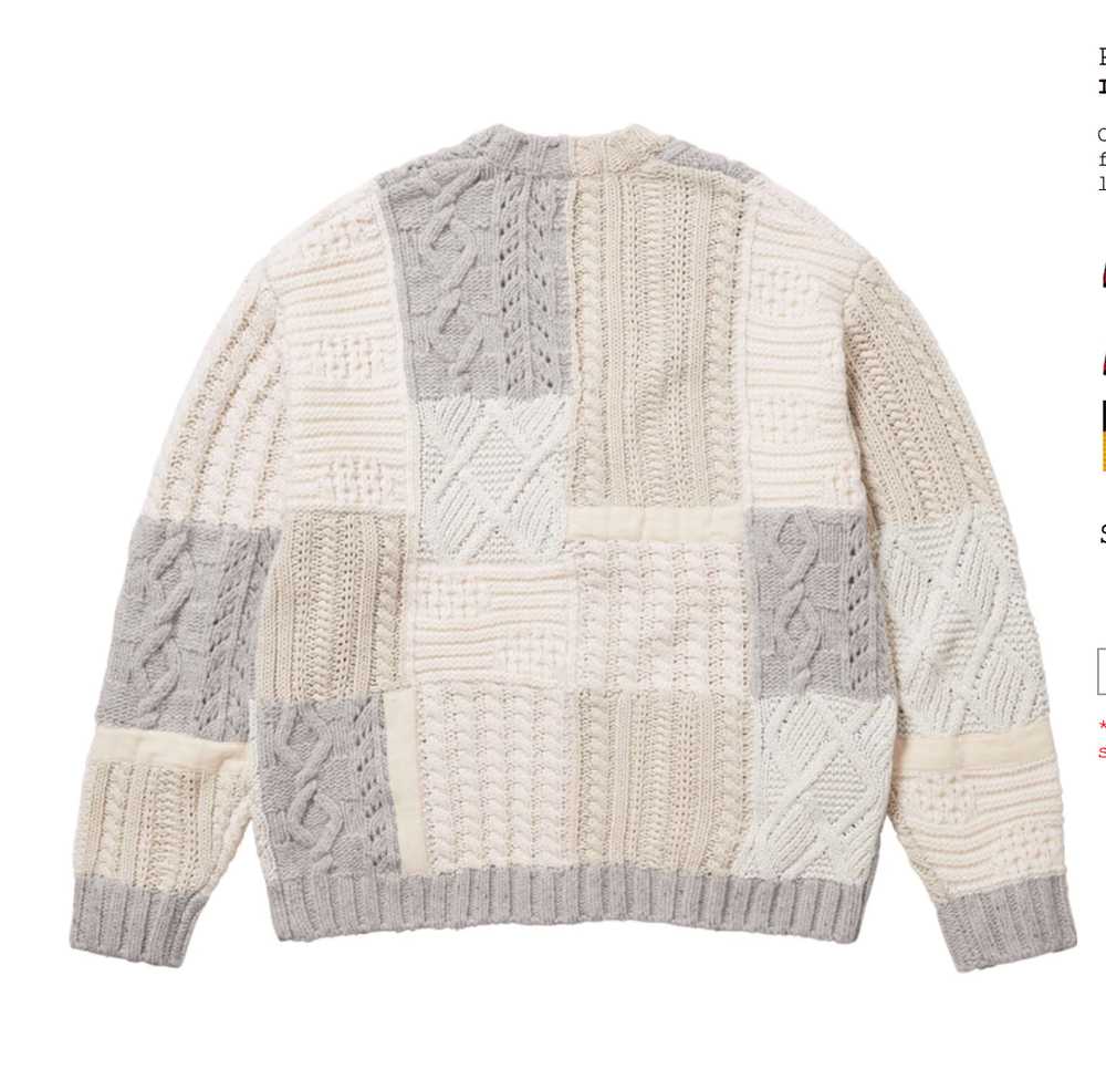 Supreme Patchwork Cable Knit Cardigan - image 2