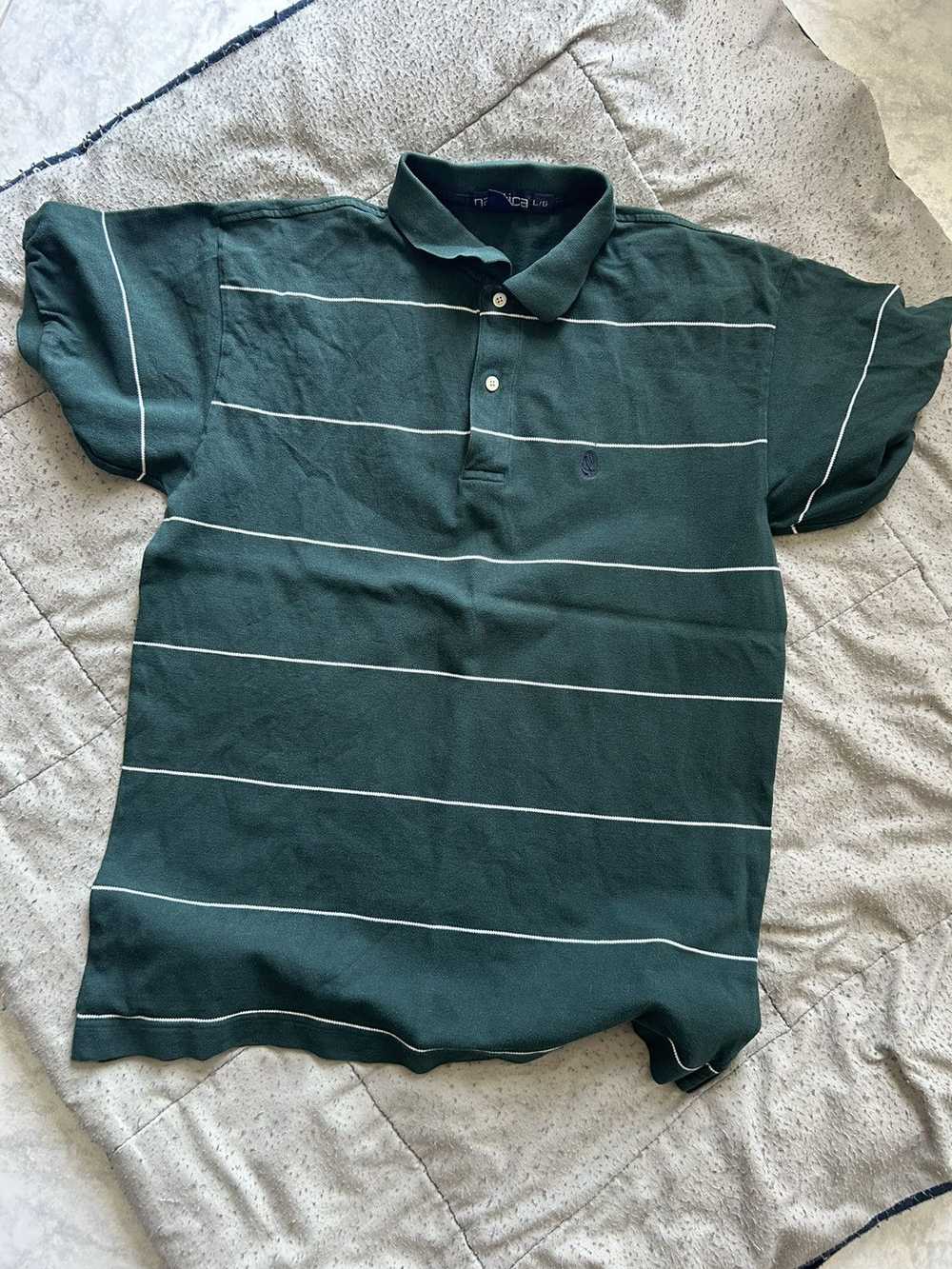 Nautica Green and white striped polo shirt #Nauti… - image 5