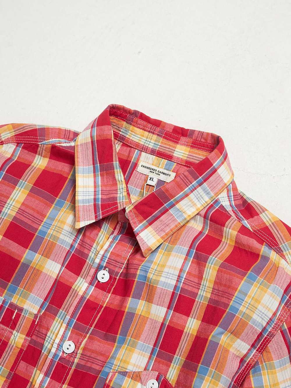 Engineered Garments Red Striped Buttoned Cotton S… - image 3