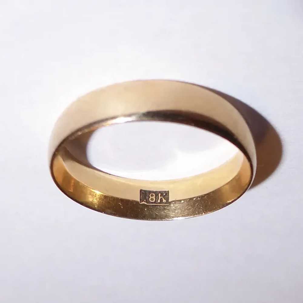 18k Classic Yellow Gold Band Ring - image 3