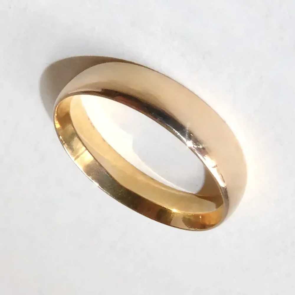 18k Classic Yellow Gold Band Ring - image 4