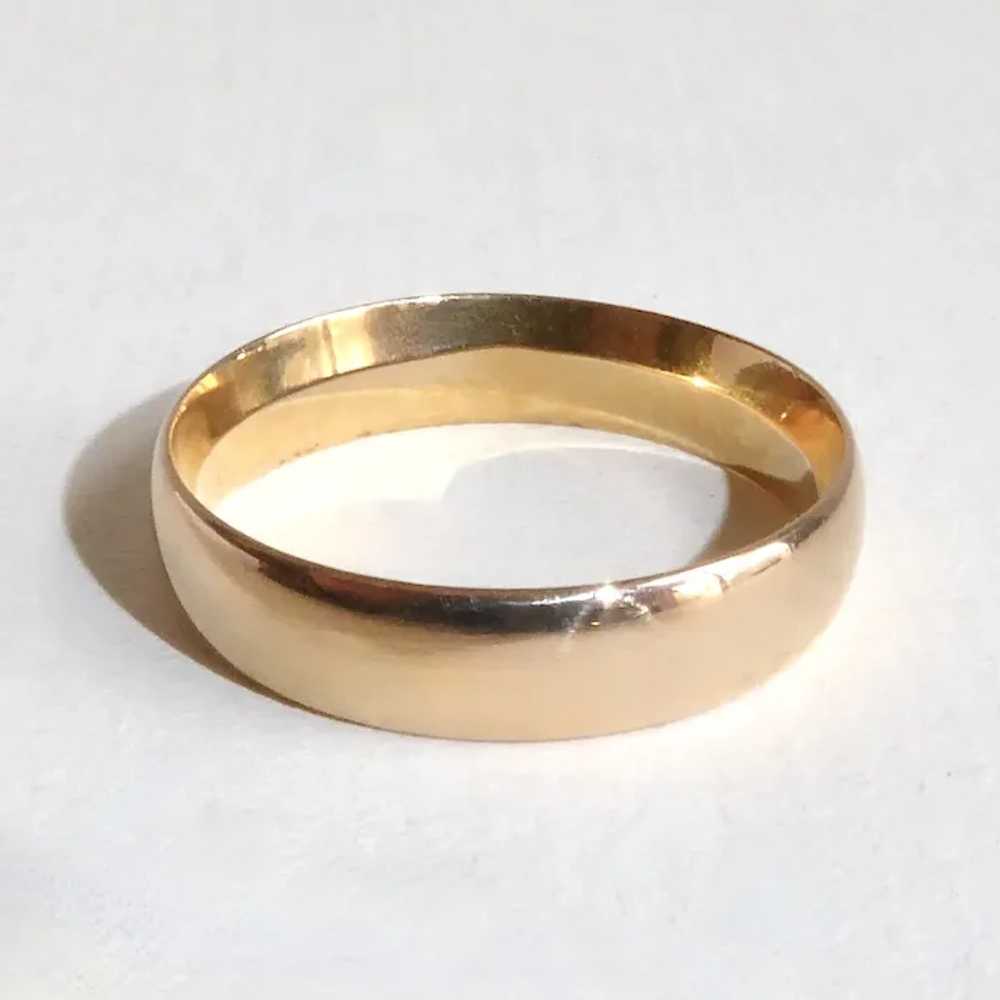 18k Classic Yellow Gold Band Ring - image 5