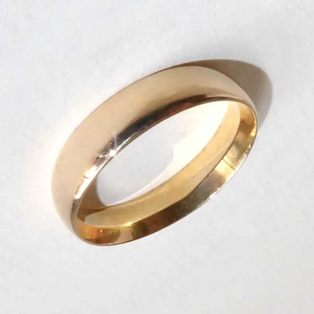 18k Classic Yellow Gold Band Ring - image 7