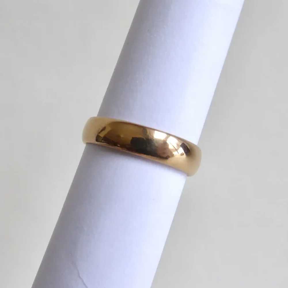 18k Classic Yellow Gold Band Ring - image 8