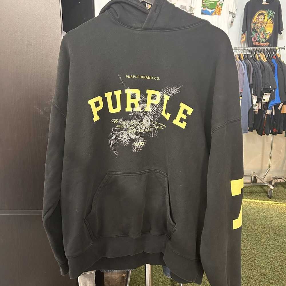 Purple × Purple Brand Purple brand logos hoodie - image 2