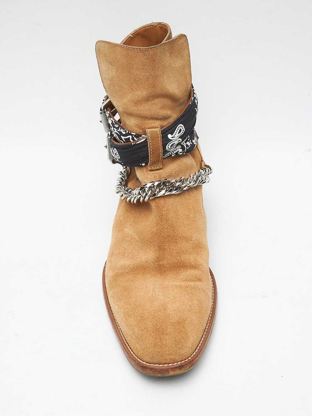 Amiri Brown Suede Chain and Strap Detailed Cowboy… - image 5