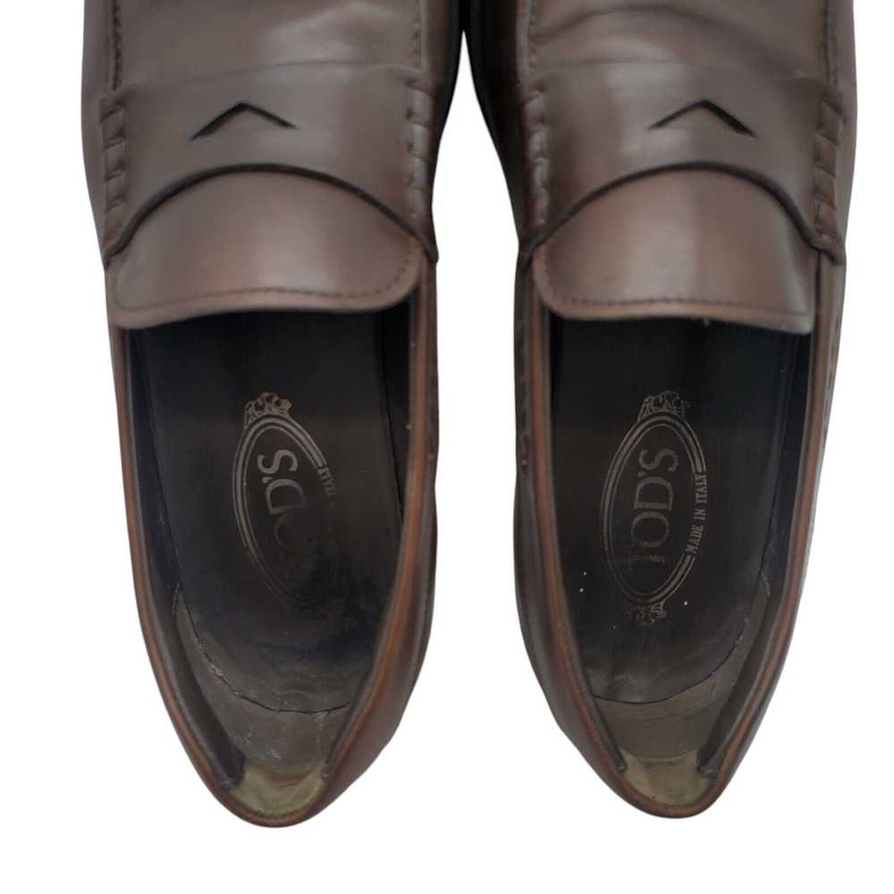 Tod's TOD’S Mens Brown Leather Casual Loafers Sli… - image 6