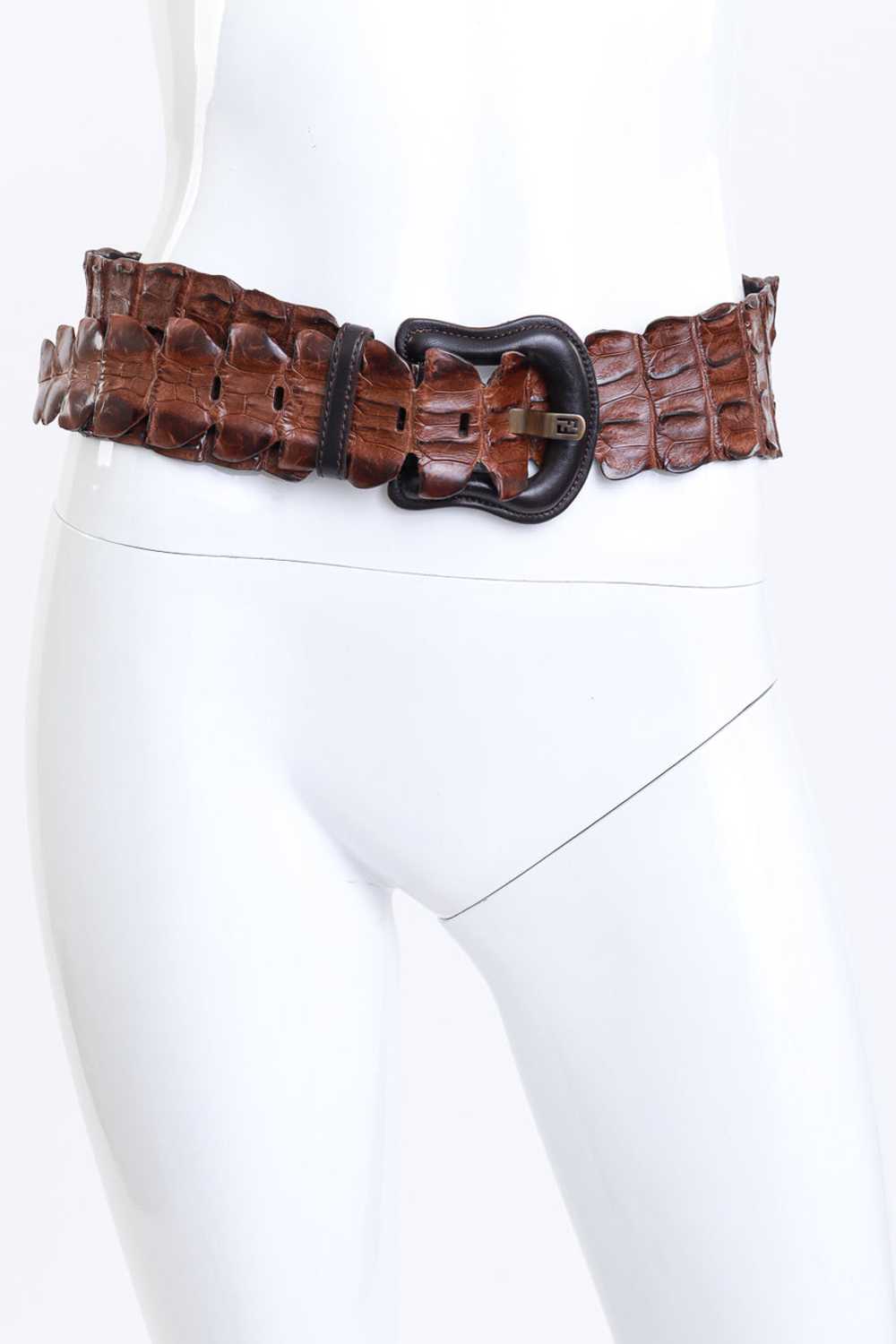 FENDI Wide Crocodile Belt - image 2