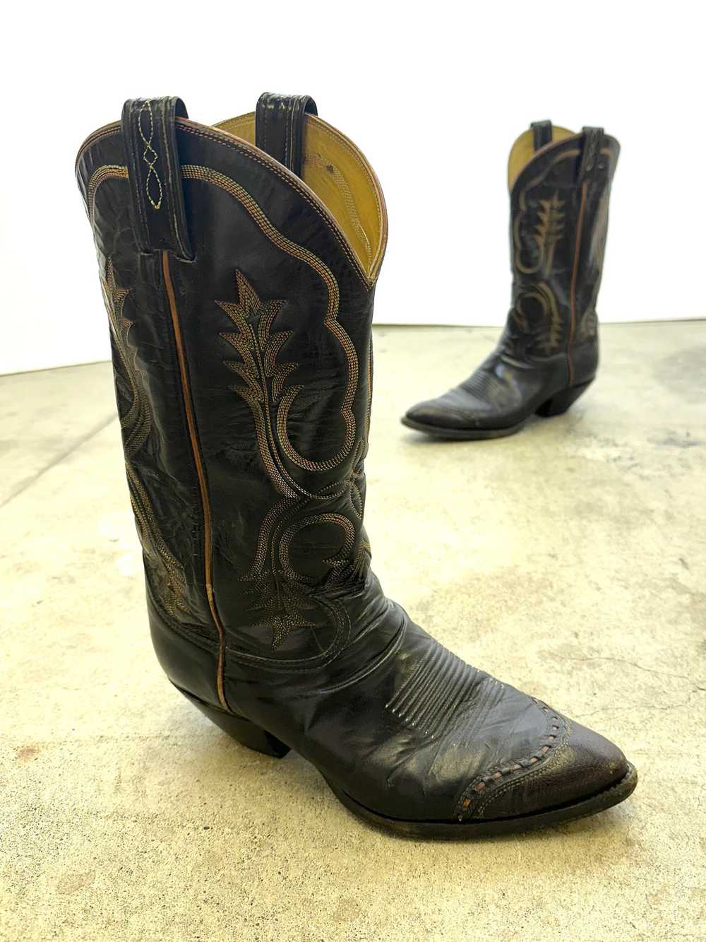 1970s Tony Lama Leather Cowboy Boots - image 4