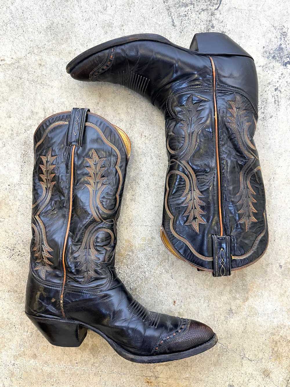 1970s Tony Lama Leather Cowboy Boots - image 6