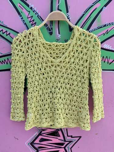 ADORABLE! HOODED CROCHET 3/4 SLEEVE TOP