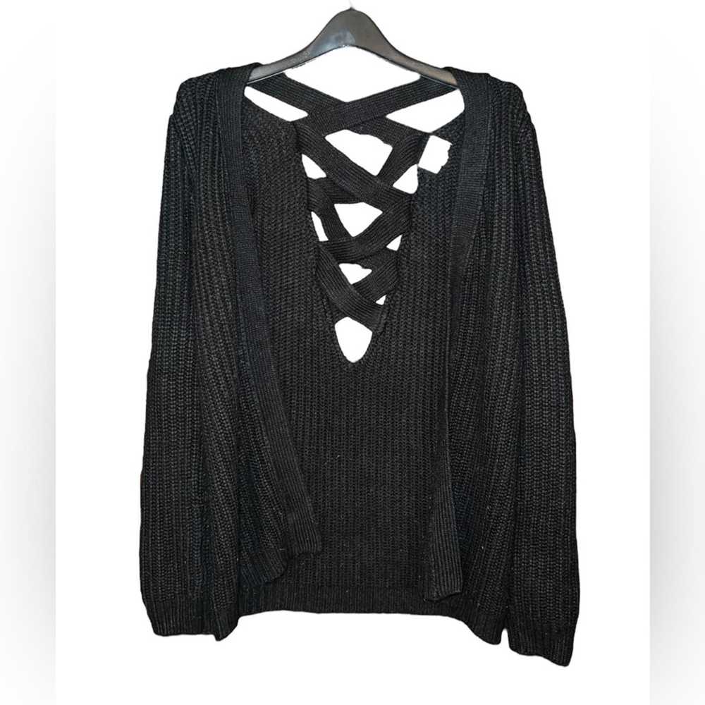 Pacsun LA Hearts Black Lattice Cardigan Women’s M… - image 1