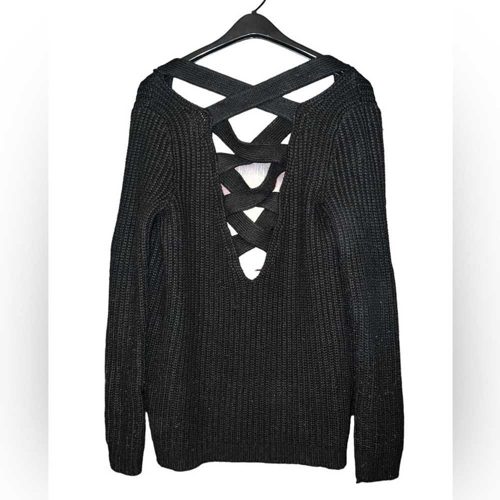 Pacsun LA Hearts Black Lattice Cardigan Women’s M… - image 2