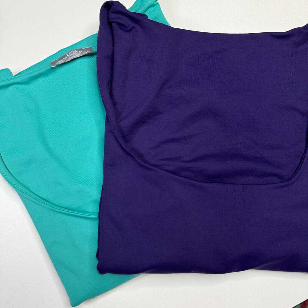 Zara Zara WB Teal & Purple Wide Strap Sleeveless … - image 10