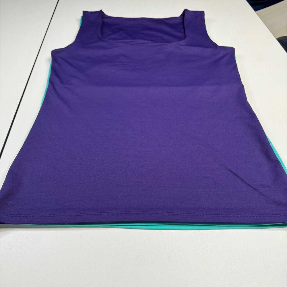 Zara Zara WB Teal & Purple Wide Strap Sleeveless … - image 12