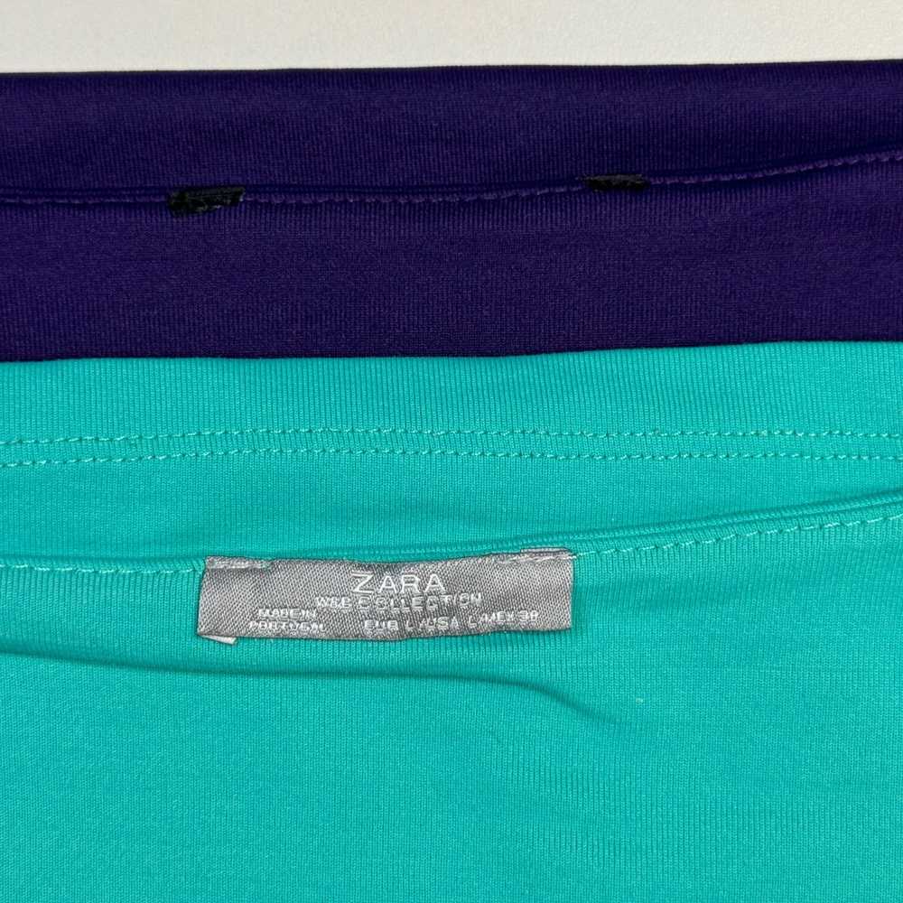 Zara Zara WB Teal & Purple Wide Strap Sleeveless … - image 7