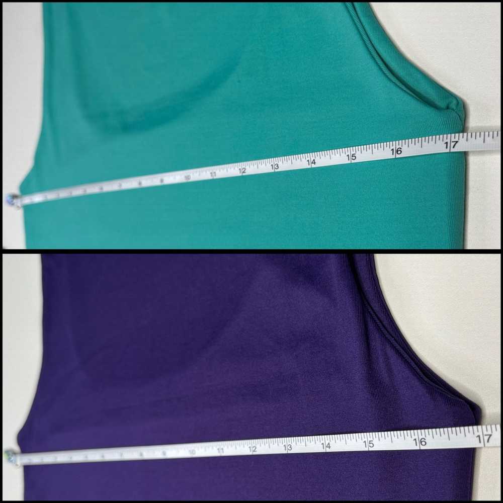 Zara Zara WB Teal & Purple Wide Strap Sleeveless … - image 8