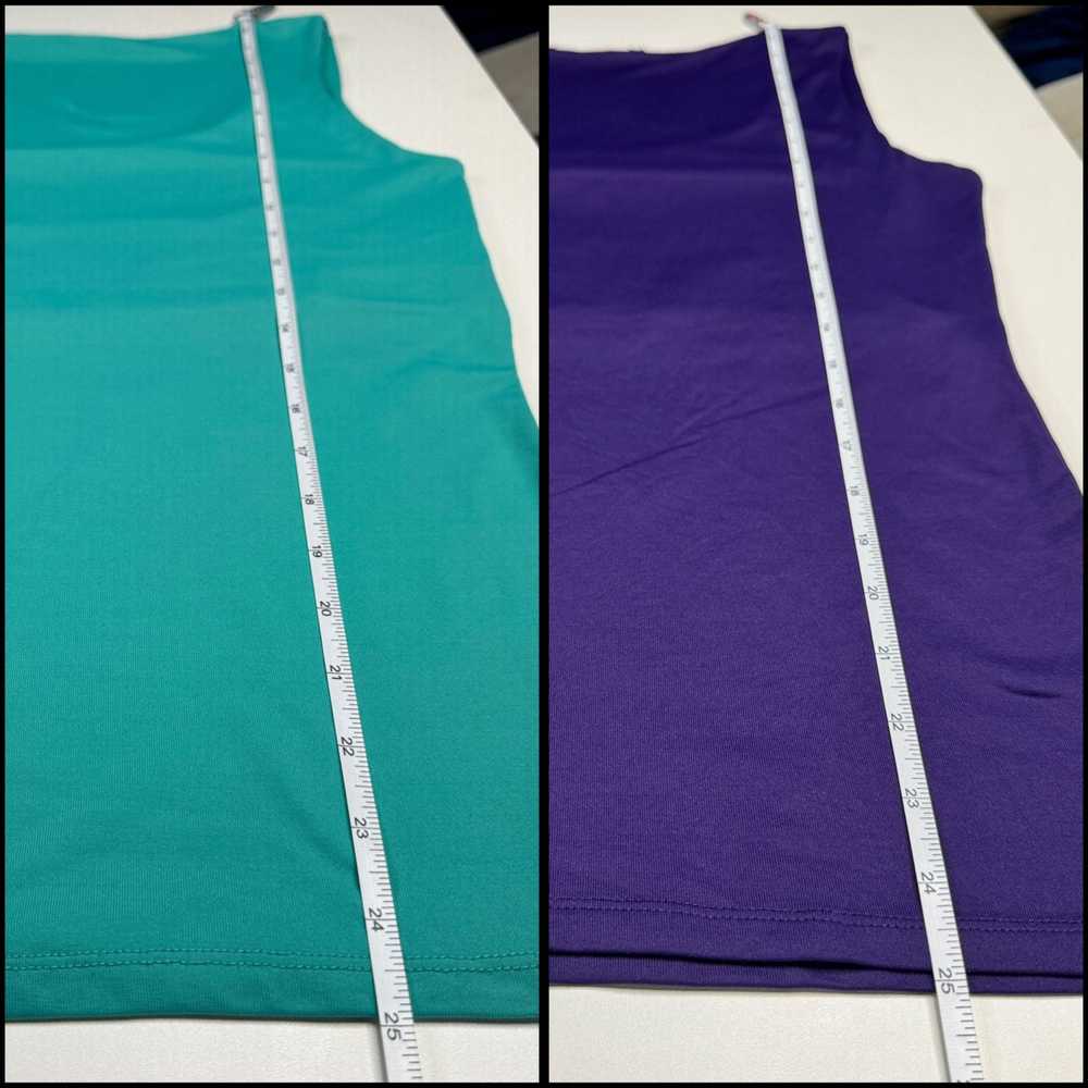 Zara Zara WB Teal & Purple Wide Strap Sleeveless … - image 9