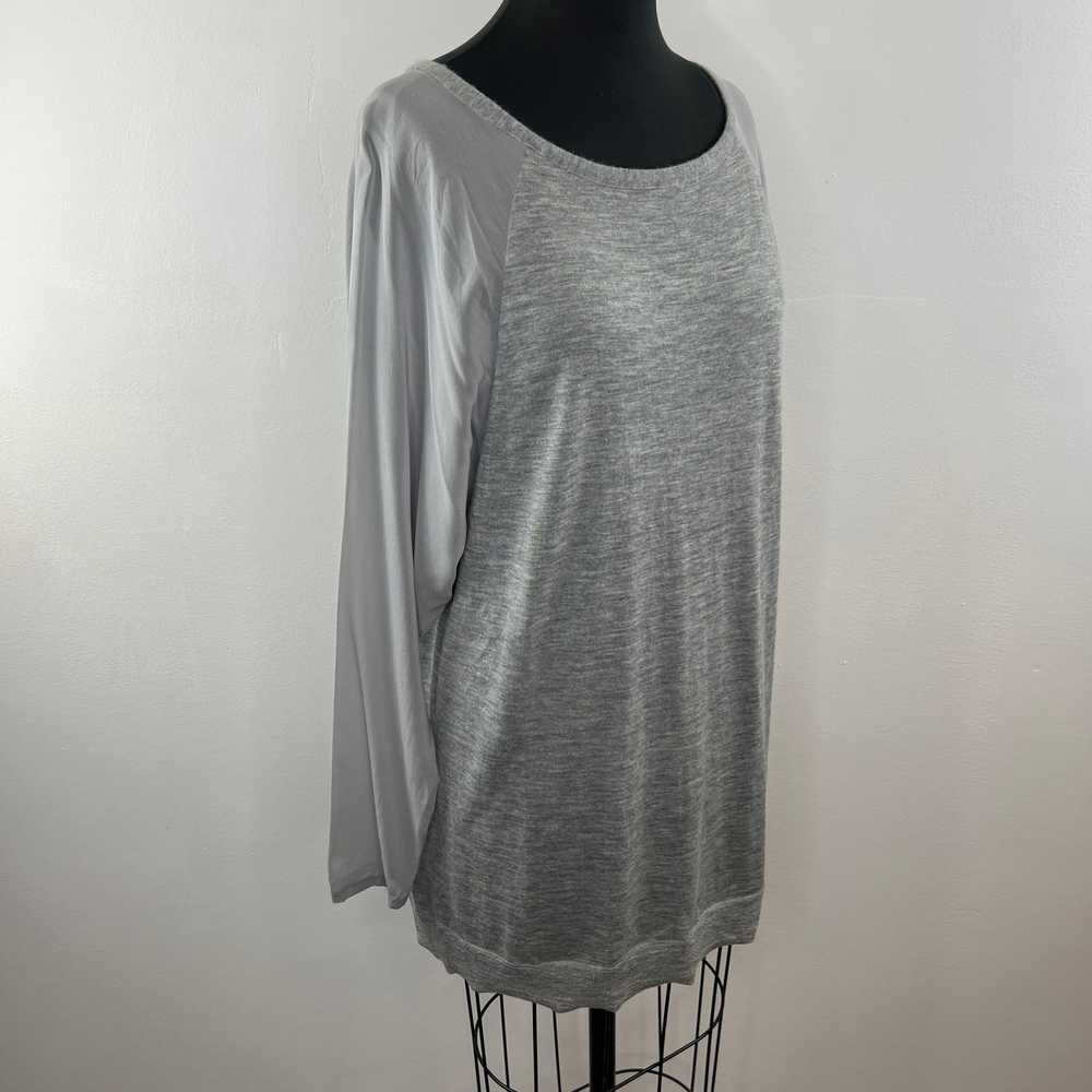 VINCE Light Gray Heather Cashmere Tunic Top with … - image 3