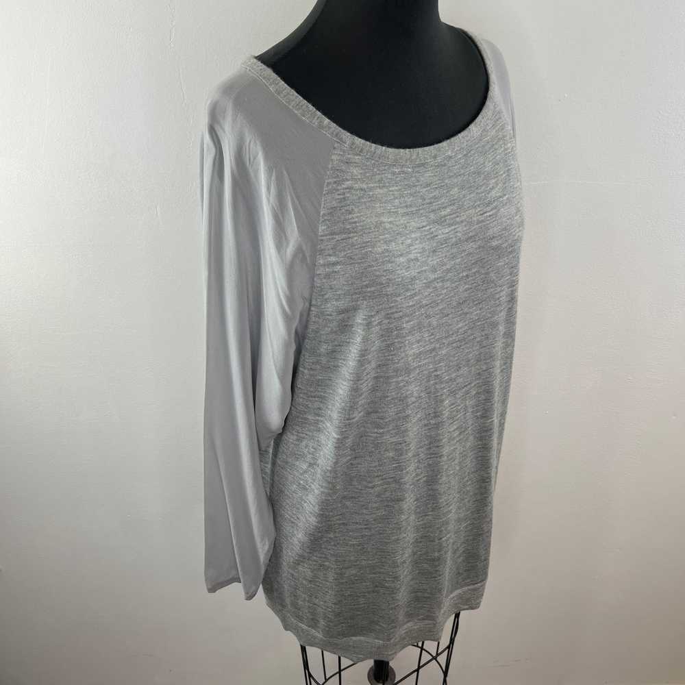 VINCE Light Gray Heather Cashmere Tunic Top with … - image 4