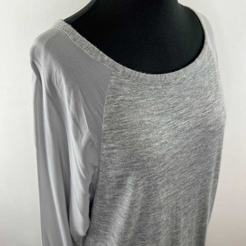 VINCE Light Gray Heather Cashmere Tunic Top with … - image 5