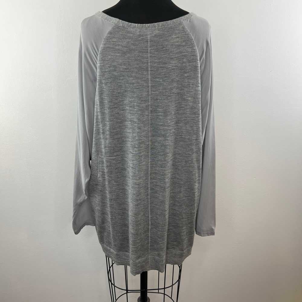 VINCE Light Gray Heather Cashmere Tunic Top with … - image 6