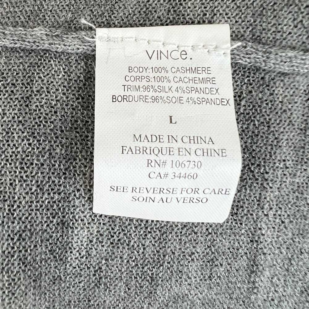 VINCE Light Gray Heather Cashmere Tunic Top with … - image 9