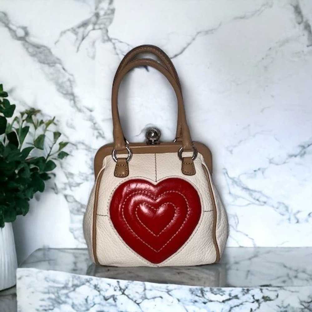 Brighton Brighton Mini Heart Leather Kisslock Cro… - image 1