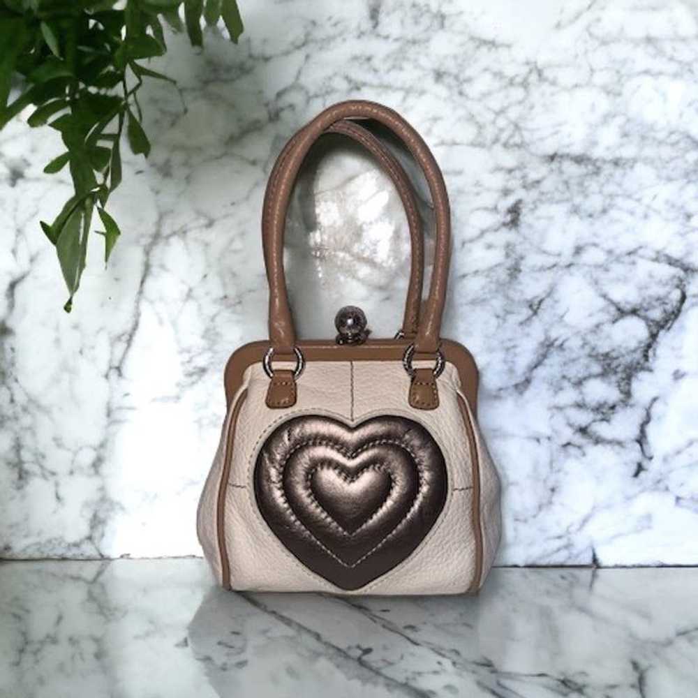 Brighton Brighton Mini Heart Leather Kisslock Cro… - image 2