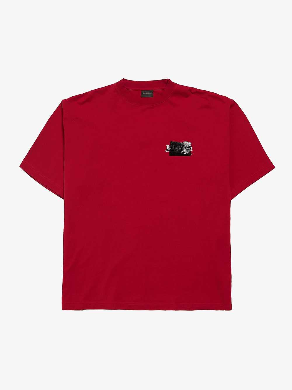 Balenciaga Red Gaffer Logo Printed Cotton T Shirt - image 1