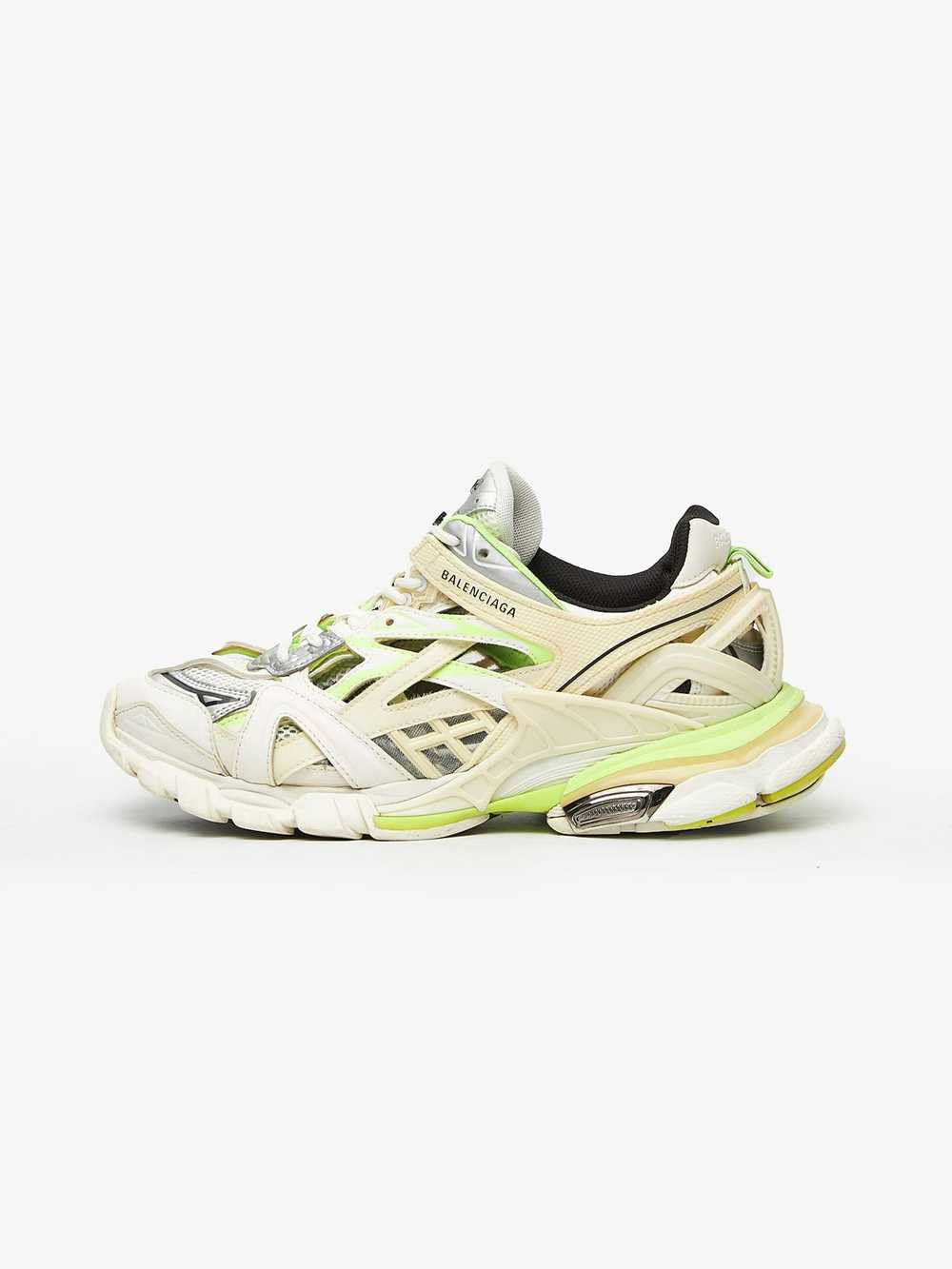 Balenciaga White and Neon Green Track 2 Sneakersss - image 1