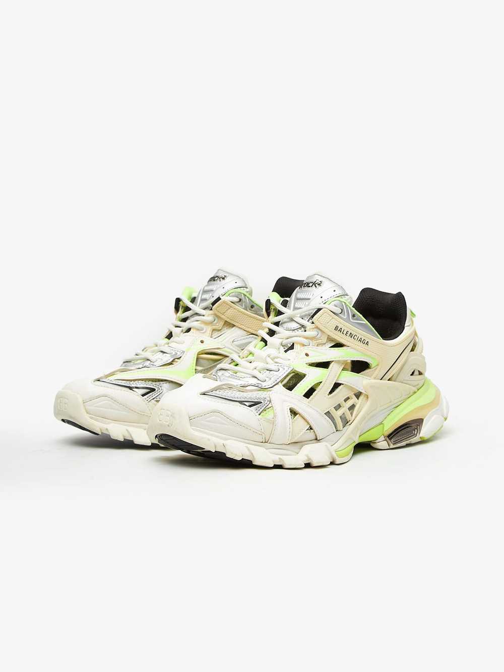 Balenciaga White and Neon Green Track 2 Sneakersss - image 2