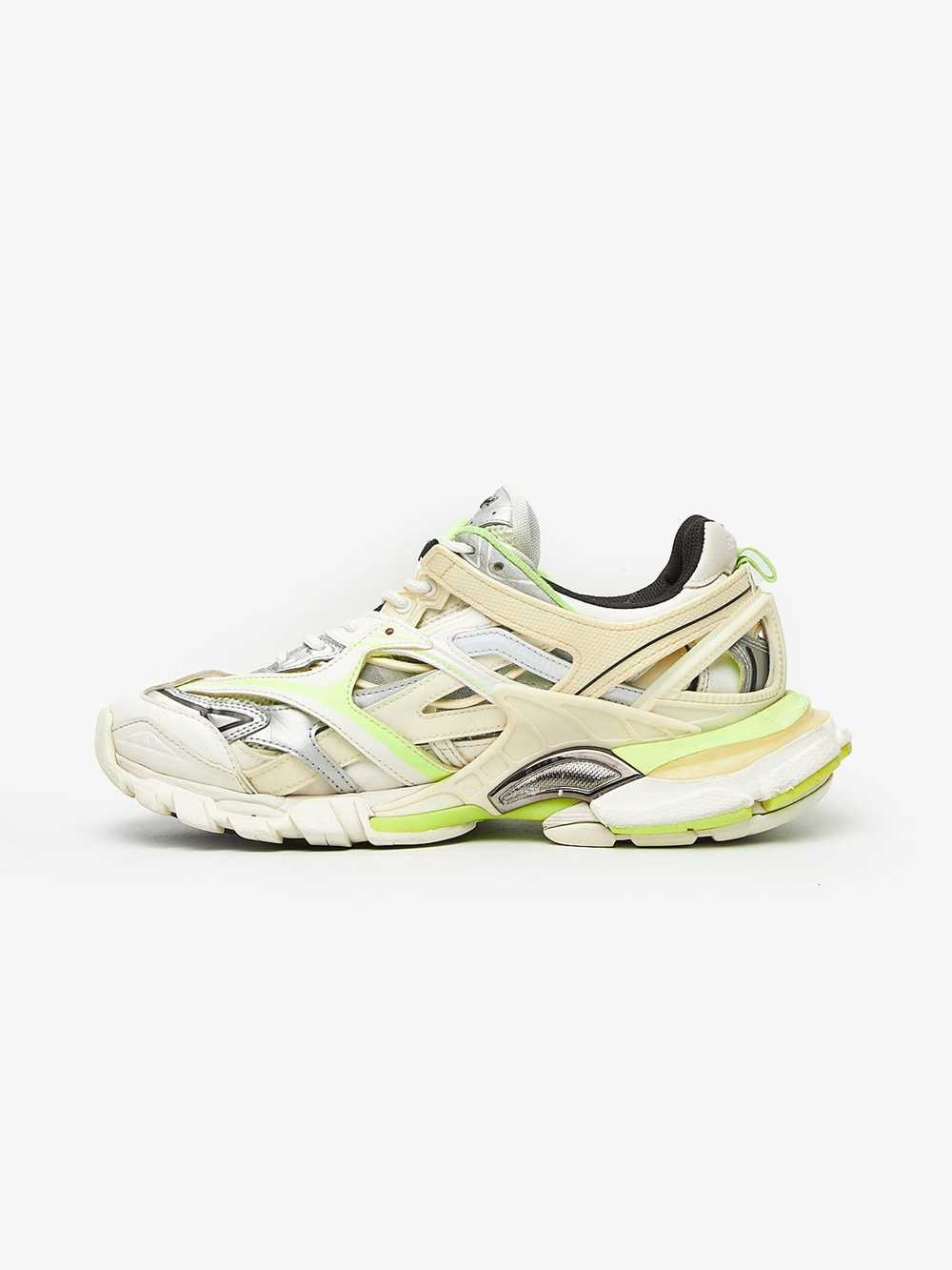 Balenciaga White and Neon Green Track 2 Sneakersss - image 3