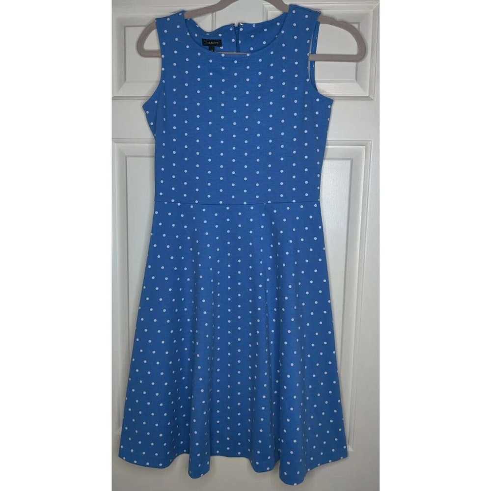 Unbrnd Talbots Blue White Polka Dot Sleeveless Dr… - image 2