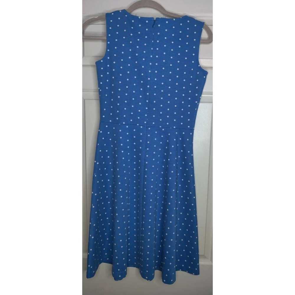 Unbrnd Talbots Blue White Polka Dot Sleeveless Dr… - image 4