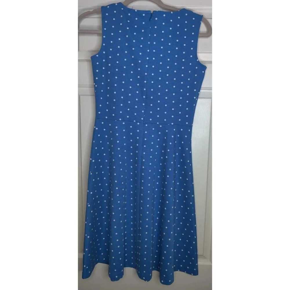 Unbrnd Talbots Blue White Polka Dot Sleeveless Dr… - image 5