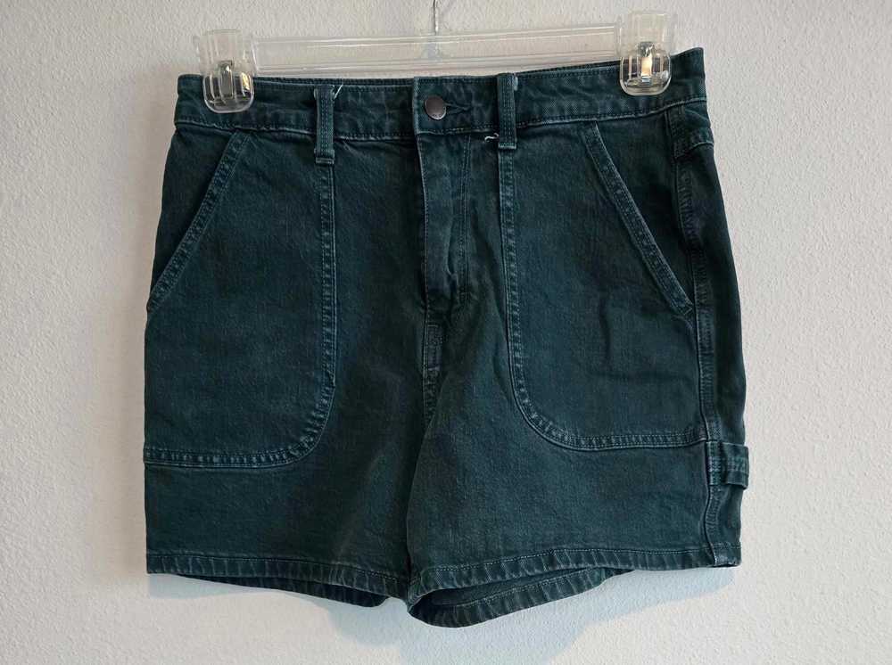 Designer Green Denim Carpenter Jean Shorts - image 1