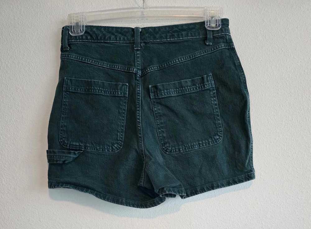 Designer Green Denim Carpenter Jean Shorts - image 2