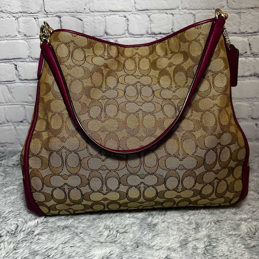 Coach Phoebe Signature Outline/Berry Purple Large… - image 1