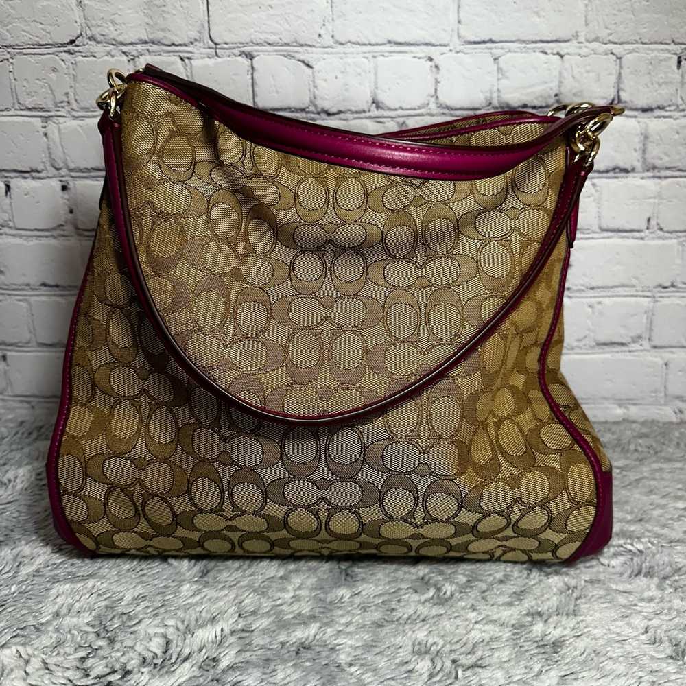 Coach Phoebe Signature Outline/Berry Purple Large… - image 2