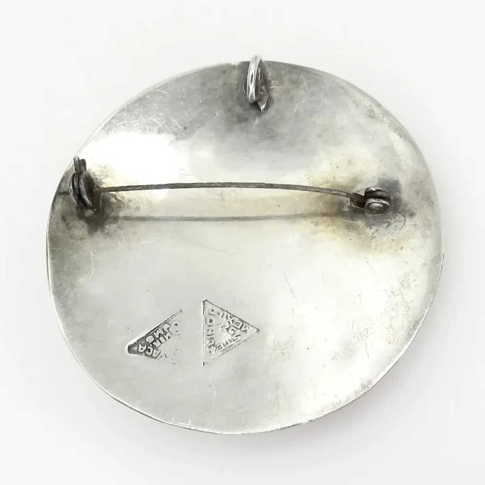 Sterling Silver Mexico Shadow Box Signed Brooch P… - image 3