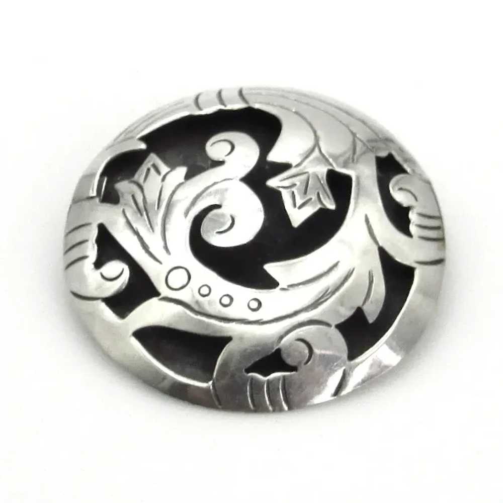 Sterling Silver Mexico Shadow Box Signed Brooch P… - image 5