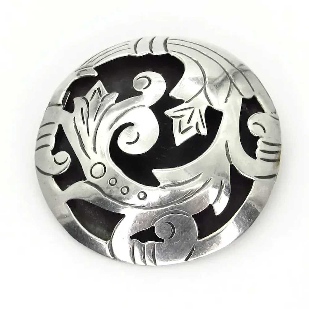 Sterling Silver Mexico Shadow Box Signed Brooch P… - image 7